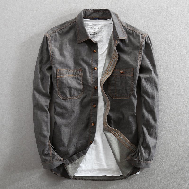 Men's Casual Shirt — Long-Staple Cotton Denim — product view 2