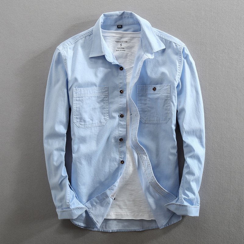 Men's Casual Shirt — Long-Staple Cotton Denim — product view 4