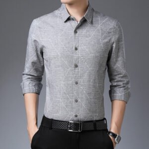 Men's Casual Shirt — Fine Cotton-Linen Long Sleeve — product view 1