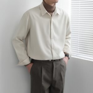 Men's Casual Shirt — Relaxed Stretch Long Sleeve — product view 1