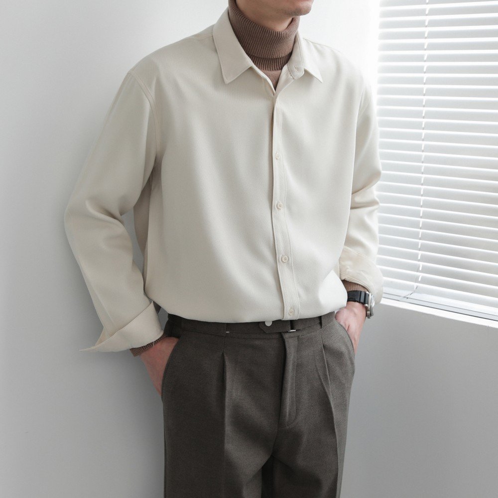 Men's Casual Shirt — Relaxed Stretch Long Sleeve — product view 1