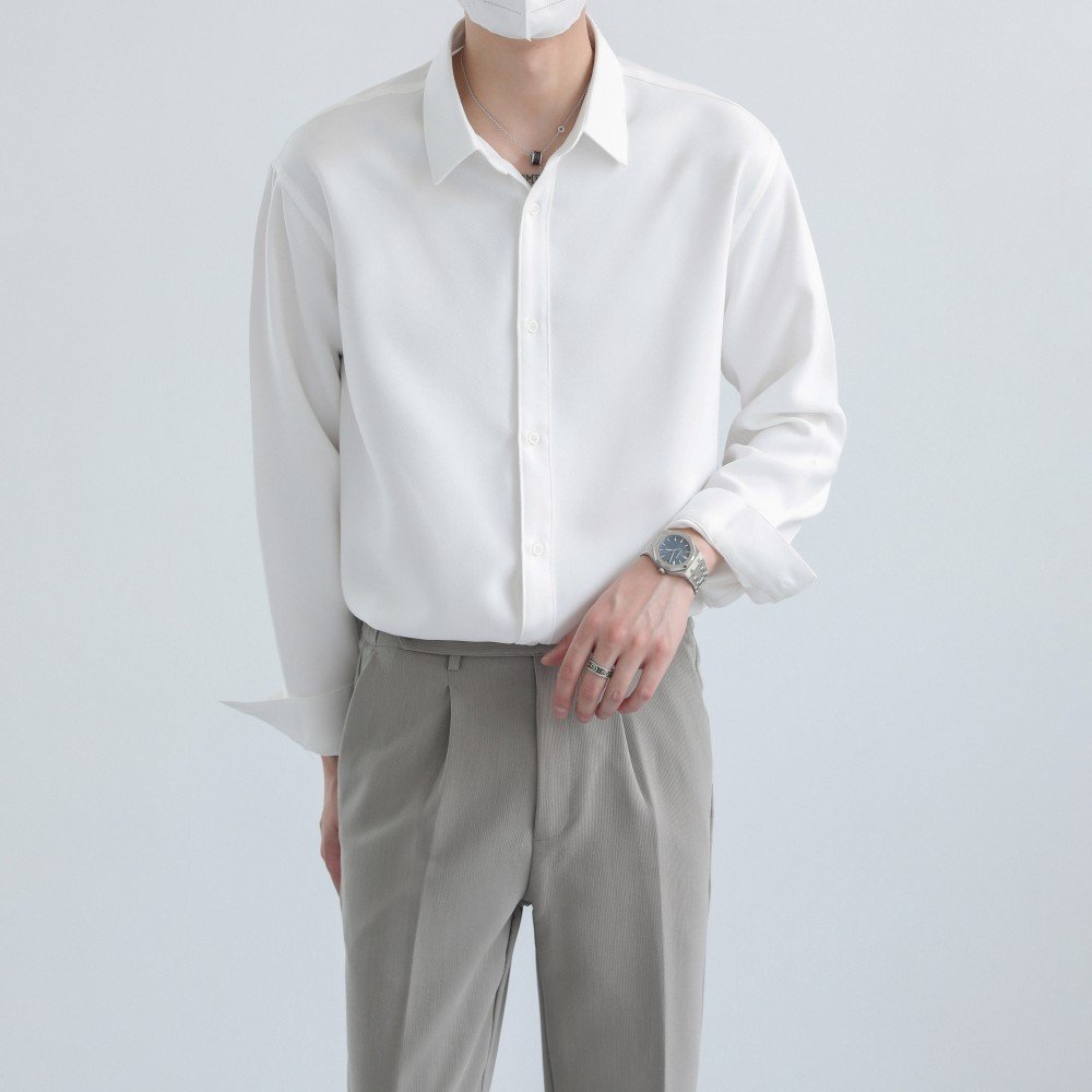 Men's Casual Shirt — Relaxed Stretch Long Sleeve — product view 3