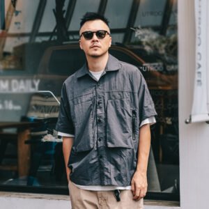 Men's Casual Shirt — Cotton-Blend Utility Short Sleeve — product view 1