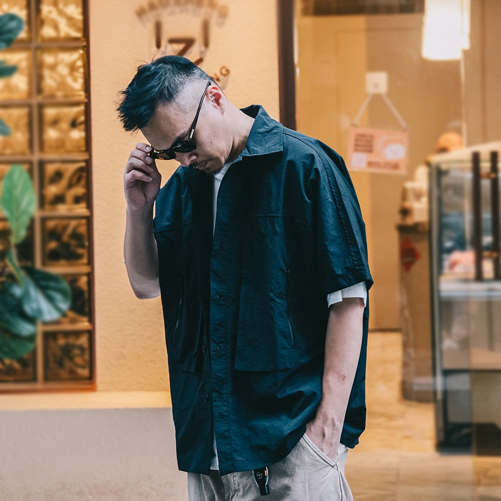 Men's Casual Shirt — Cotton-Blend Utility Short Sleeve — product view 3