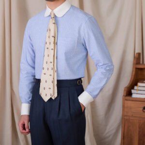 Men's Casual Shirt — Washed Cotton Blue Stripe — product view 1