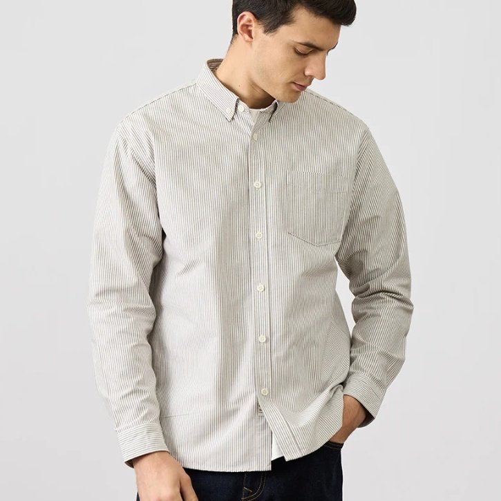 Men's Casual Shirt — Muted Stripe Long Sleeve — product view 1
