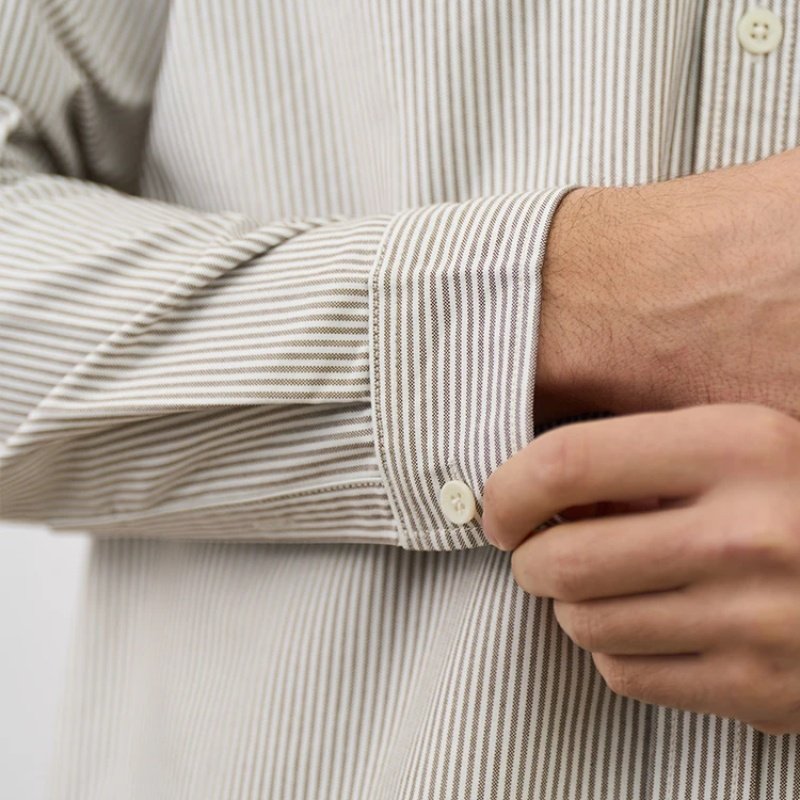 Men's Casual Shirt — Muted Stripe Long Sleeve — product view 5