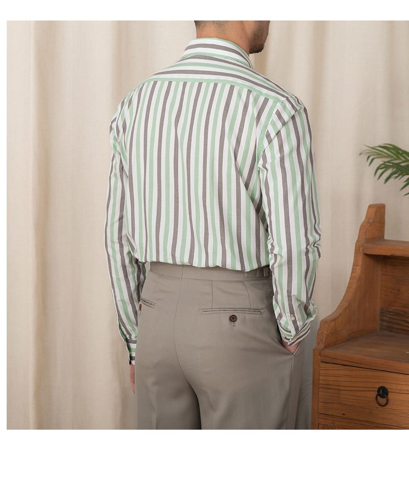 Men's Casual Shirt — Cotton Cuban-Collar Stripe — product view 2