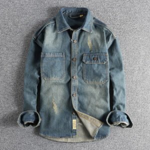 Men's Casual Shirt — Washed Twin-Pocket Denim — product view 1